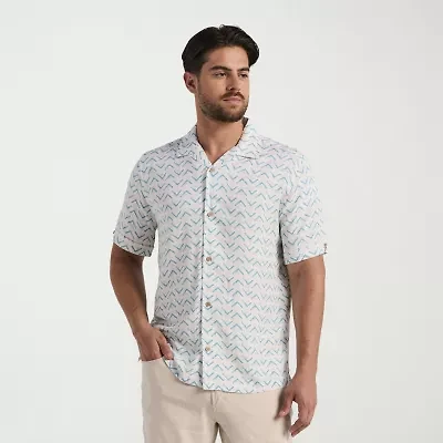 Cubavera Mens Short Sleeve Classic Fit Button-Down Shirt