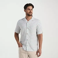 Cubavera Mens Short Sleeve Classic Fit Button-Down Shirt