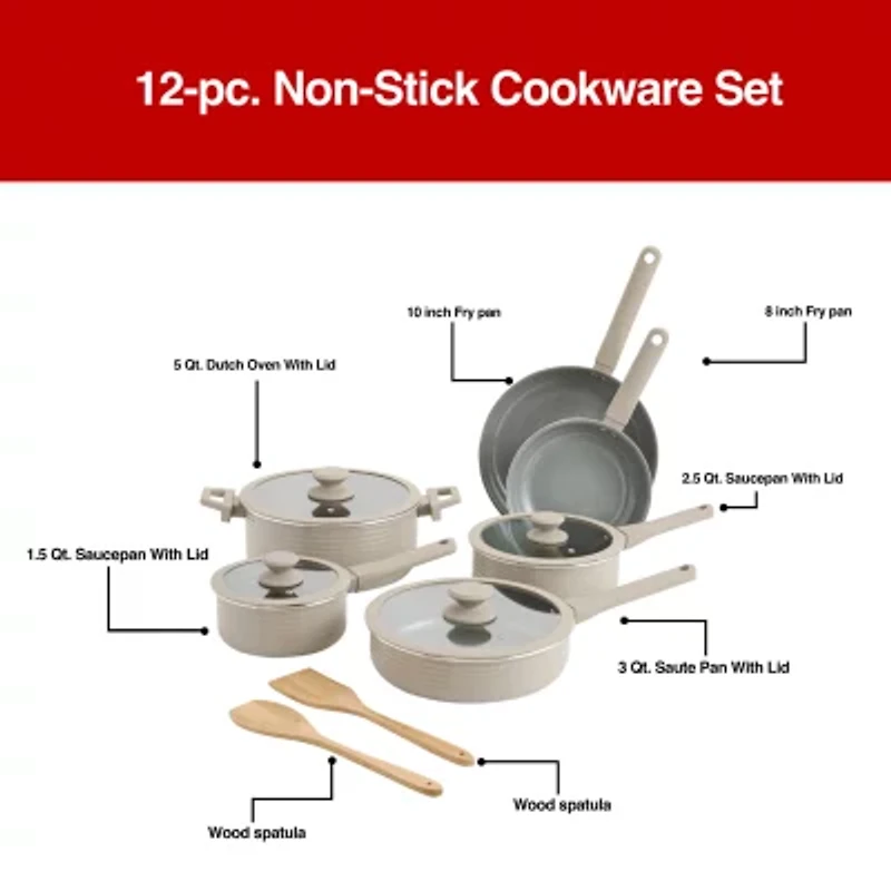Cooks Wave Ceramic 12-pc. Non-Stick Cookware Set