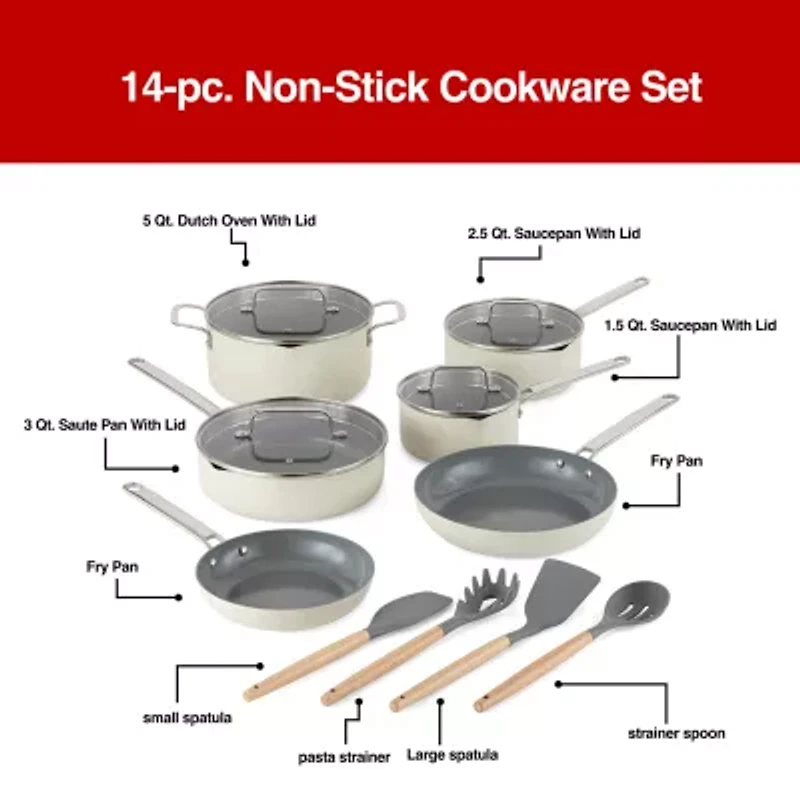 Cooks Ceramic 14-pc. Non-Stick Cookware Set
