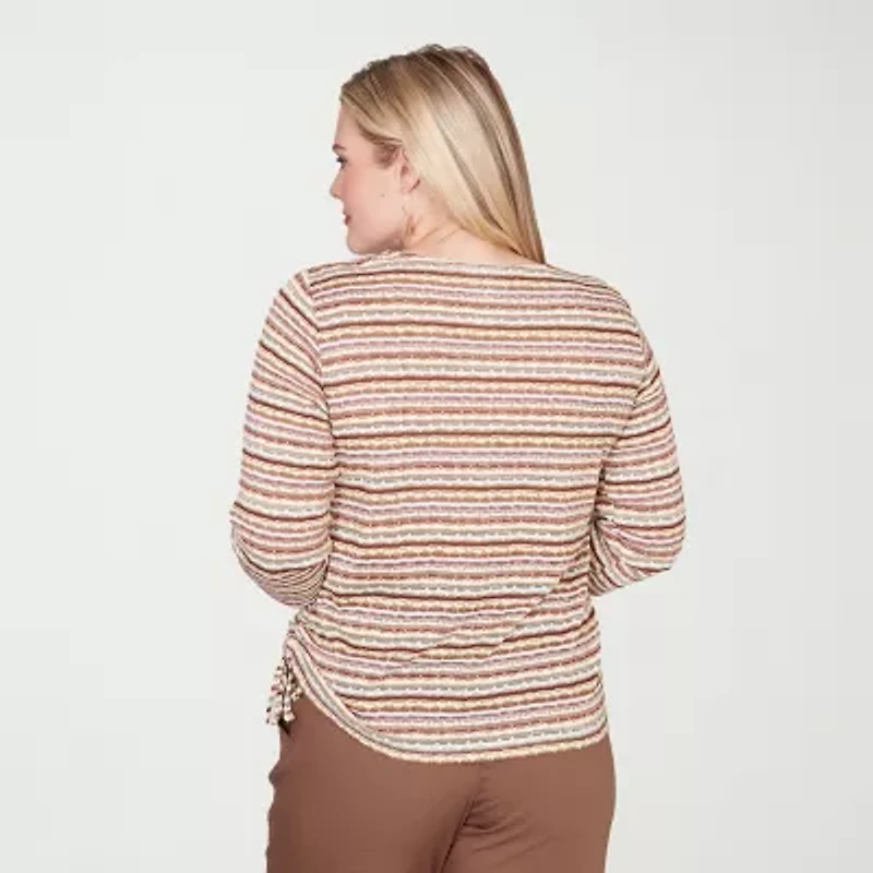 Alfred Dunner Spice Market Womens Crew Neck 3/4 Sleeve T-Shirt