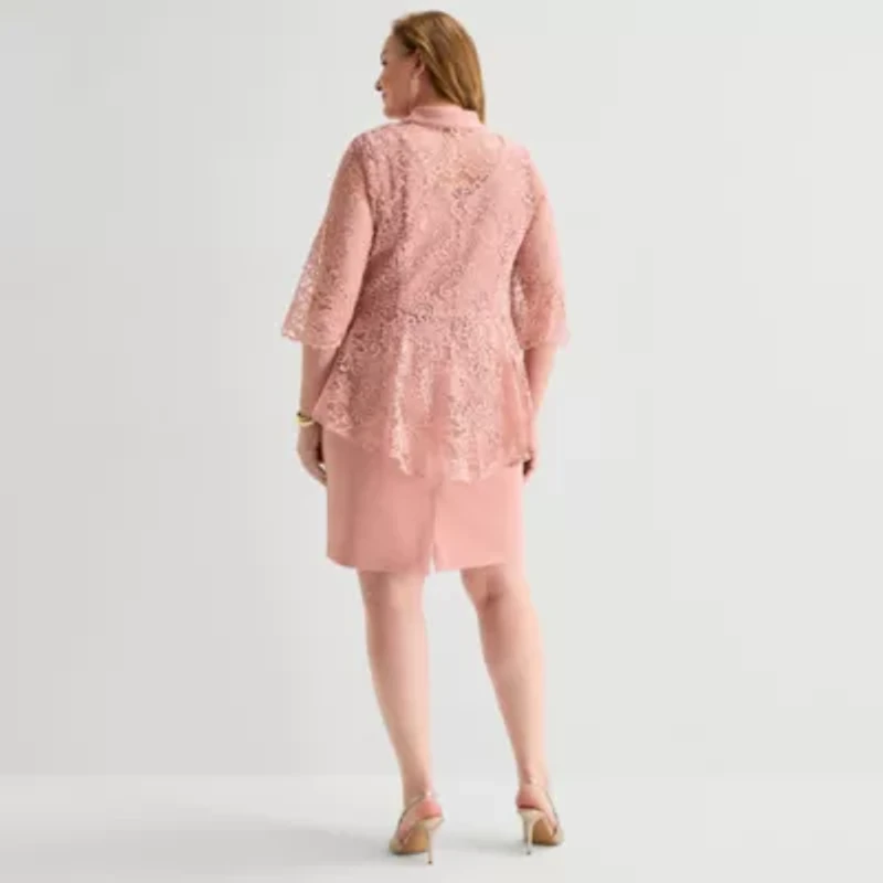 Maya Brooke Womens Plus Jacket Dress