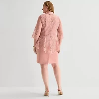 Maya Brooke Womens Plus Jacket Dress