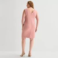 Maya Brooke Womens Plus Jacket Dress