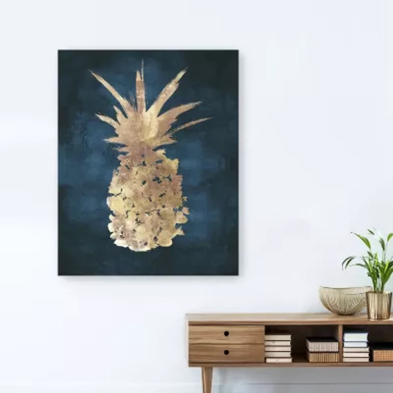 Lumaprints Golden Night Pineapple Giclee Canvas Art