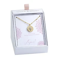 Sparkle Allure Birthstone Womens Red Cubic Zirconia 14K Gold Over Brass Round 16 Inch Pendant Necklace
