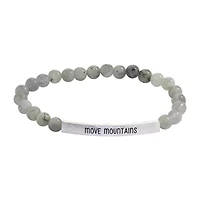 Sparkle Allure Empowerment Labradorite Womens Gray Bar Beaded Bracelet