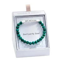 Sparkle Allure Empowerment Imperial Jasper Womens Blue Bar Beaded Bracelet