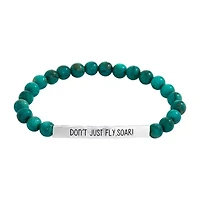 Sparkle Allure Empowerment Imperial Jasper Womens Blue Bar Beaded Bracelet