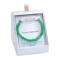Sparkle Allure Empowerment Womens Green Aventurine Bar Beaded Bracelet