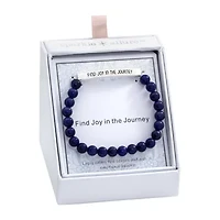 Sparkle Allure Empowerment Womens Blue Lapis Bar Beaded Bracelet