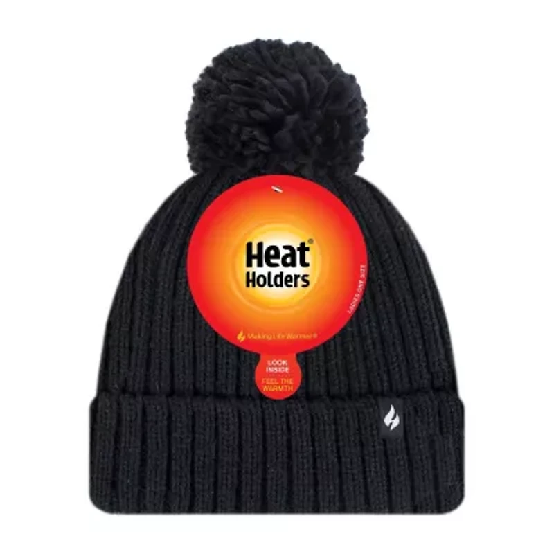 Heat Holders  Arden Ribbed Pom Womens Moisture Wicking Beanie
