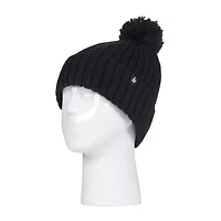 Heat Holders  Arden Ribbed Pom Womens Moisture Wicking Beanie