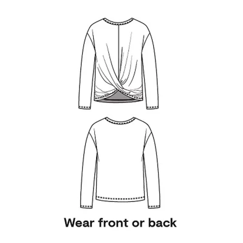 Xersion Little & Big Girls Round Neck Long Sleeve T-Shirt