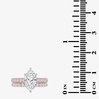(G-H / Vs2-Si1) Womens 2 1/2 CT. T.W. Lab Grown White Diamond 14K Gold Marquise Side Stone Bridal Set