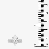 Signature By Modern Bride (G-H / Vs2-Si1) Womens 3 CT. T.W. Lab Grown White Diamond 14K Gold Marquise Side Stone Bridal Set