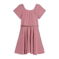 Knit Works Little & Big Kid Girls Short Sleeve Midi Skater Dress