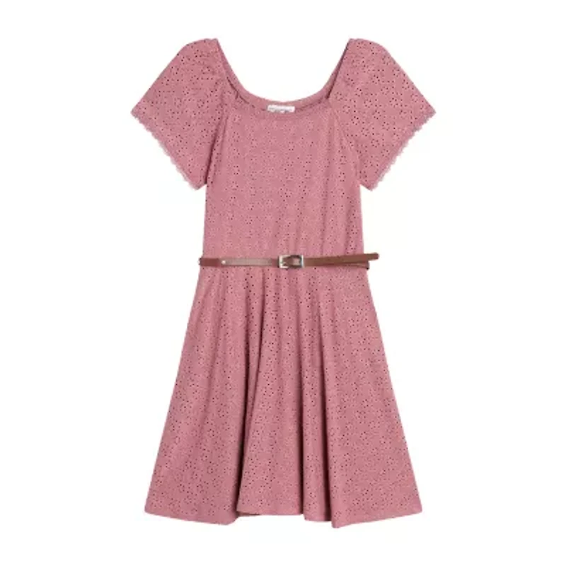 Knit Works Little & Big Kid Girls Short Sleeve Midi Skater Dress