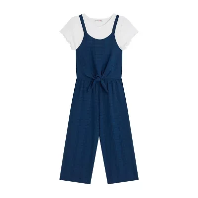 Knit Works Big Kid Girls Round Neck Short Sleeve 2-pc. Jumpsuit