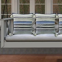 Vibhsa Braided Textured Stripe Square Throw Pillow