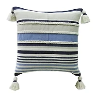 Vibhsa Braided Textured Stripe Square Throw Pillow