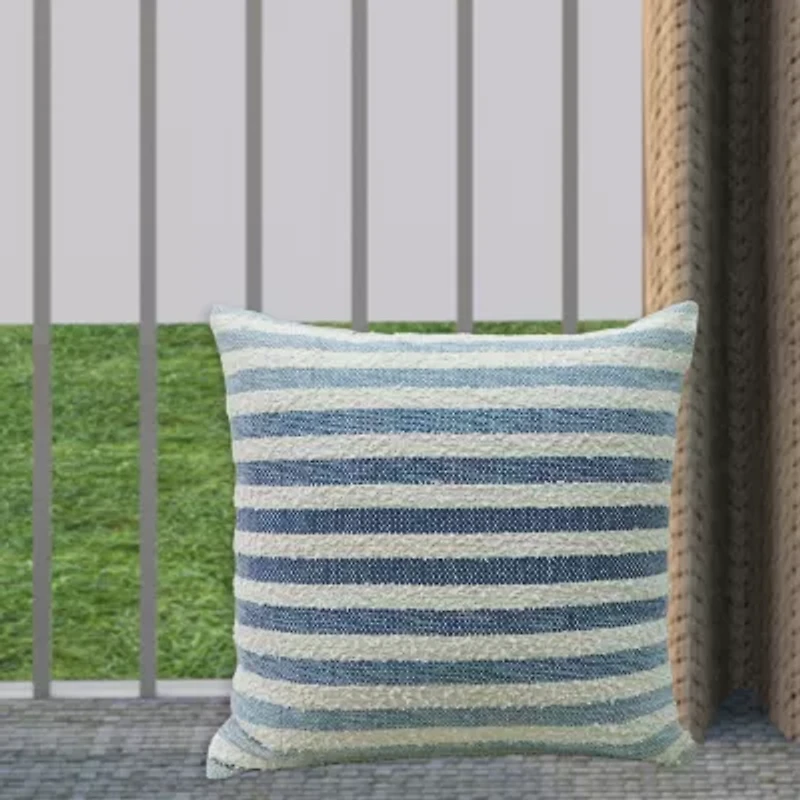 Vibhsa Ombre Textured Stripe Square Throw Pillow