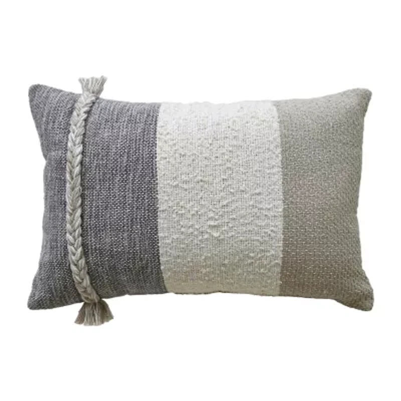Vibhsa Wooden Textured Rectangular Throw Pillow