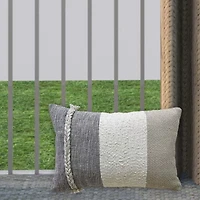 Vibhsa Wooden Textured Rectangular Throw Pillow