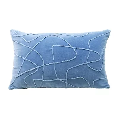 Vibhsa Solid Velvet Embroidered Rectangular Throw Pillow
