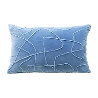 Vibhsa Solid Velvet Embroidered Rectangular Throw Pillow