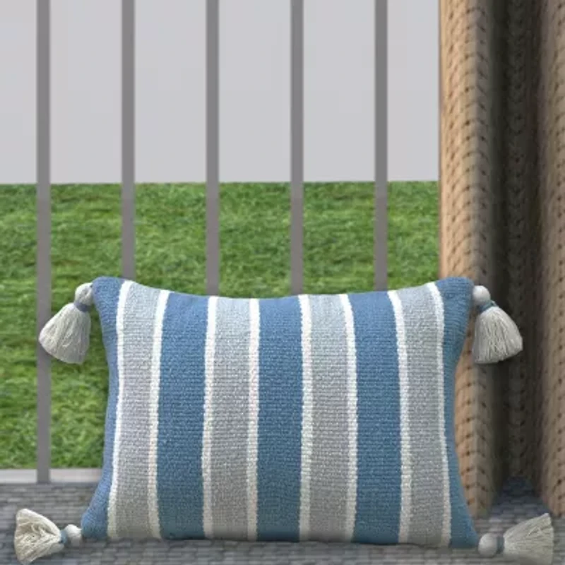 Vibhsa Corner Tassels Rectangular Throw Pillow