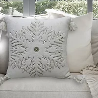 Vibhsa Christmas Snowflake Square Throw Pillow