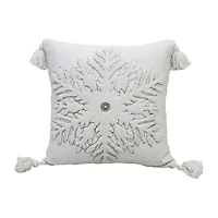 Vibhsa Christmas Snowflake Square Throw Pillow