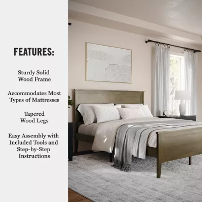 Martha Stewart Corbin Wooden Platform Bed