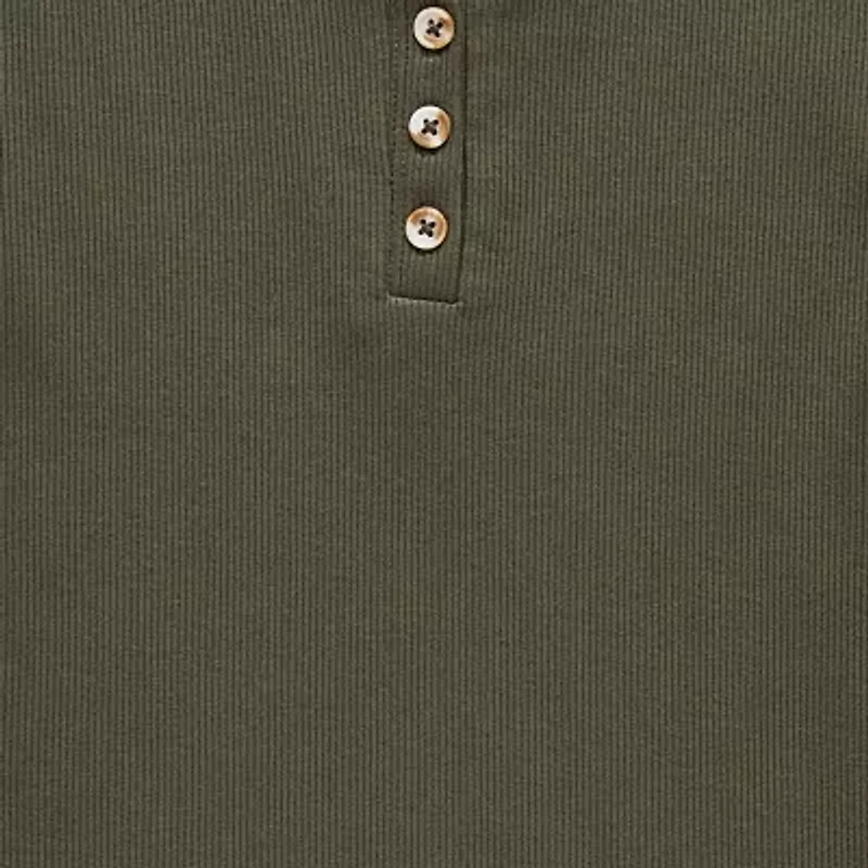 Thereabouts Little & Big Kid Girls Henley Neck Short Sleeve T-Shirt