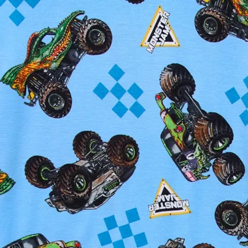 Little & Big Kid Boys Monster Jam Crew Neck Short Sleeve 2-pc. Pajama Sets