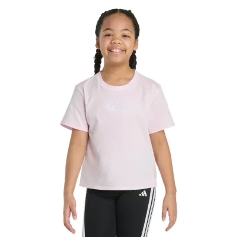 adidas Big Kid Girls Crew Neck Short Sleeve Regular Fit Graphic T-Shirt