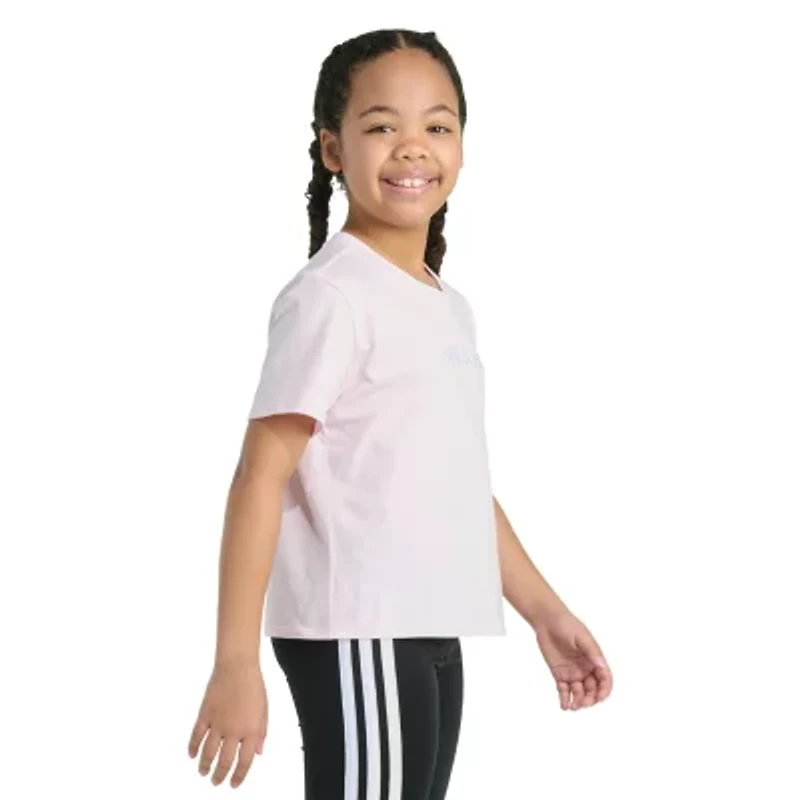 adidas Big Kid Girls Crew Neck Short Sleeve Regular Fit Graphic T-Shirt