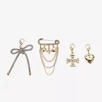 Bijoux Bar Gold Tone Cross Heart Shoe Charm