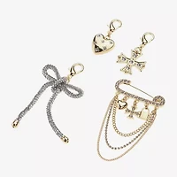 Bijoux Bar Gold Tone Cross Heart Valentines Day Shoe Charm