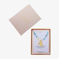 Footnotes Womens Glass 10K Gold Over Brass 16 Inch Beaded Necklace