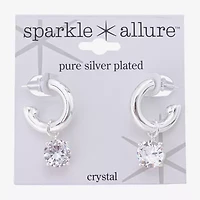 Sparkle Allure Womens Crystal 17.9mm Round Hoop Earrings