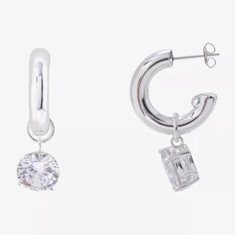 Sparkle Allure Womens Crystal 17.9mm Round Hoop Earrings