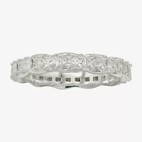 Sparkle Allure Womens 3.5MM Cubic Zirconia Pure Silver Over Brass Marquise Eternity Band
