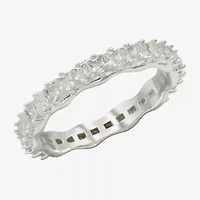 Sparkle Allure Womens 3.5MM Cubic Zirconia Pure Silver Over Brass Marquise Eternity Band
