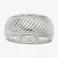 Sparkle Allure Womens 9.5MM Pure Silver Over Brass Band