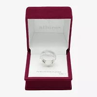 Sparkle Allure Womens 9.5MM Pure Silver Over Brass Band