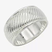 Sparkle Allure Womens 9.5MM Pure Silver Over Brass Band