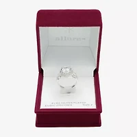 Sparkle Allure Womens Cubic Zirconia Pure Silver Over Brass Cushion Halo Engagement Ring