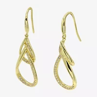 Sparkle Allure Womens Cubic Zirconia 14K Gold Over Brass Drop Earrings